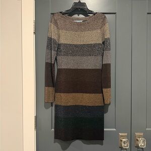 ANTONIO MELANI Multicolor Lurex Striped Dress 8